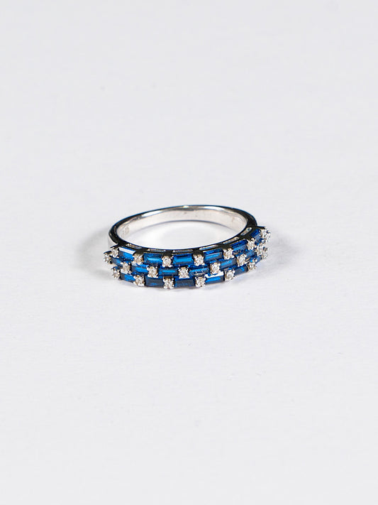 Silver Blue Colour Ring