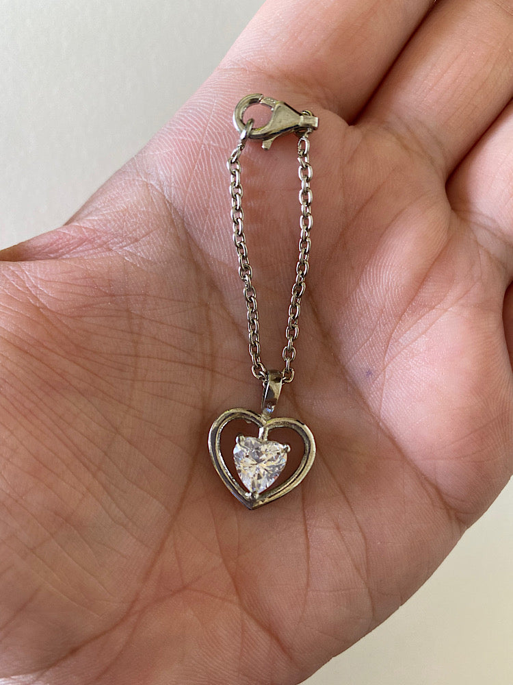 Heart Solitaire Watch Charm