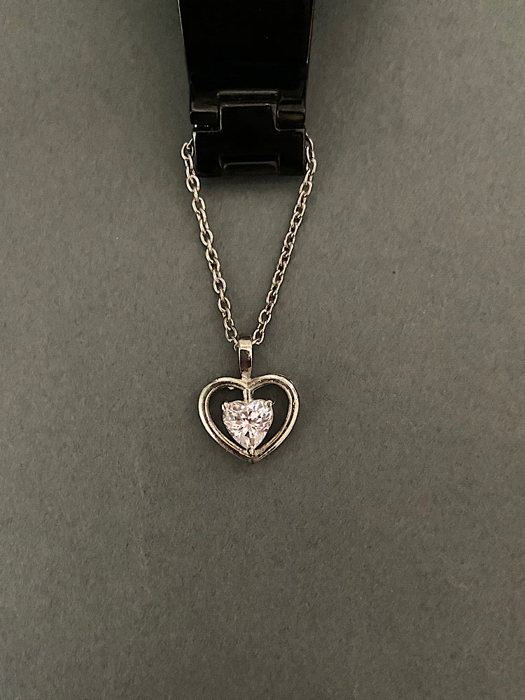 Heart Solitaire Watch Charm