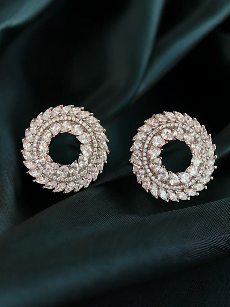 Silver Round  Earrings