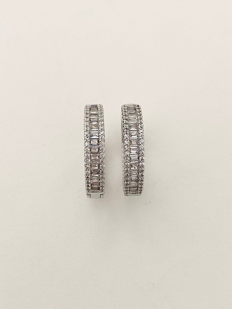 Silver Small  Round Hoops Earrings