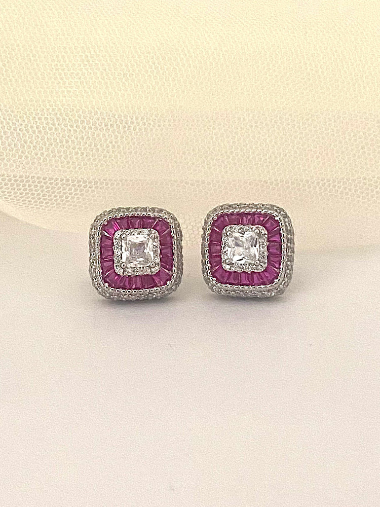 Pink Designer Silver Studs