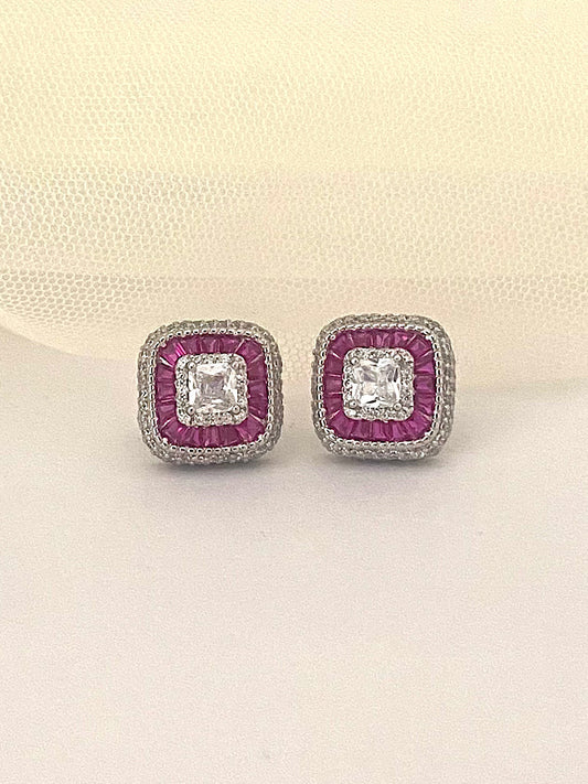 Pink Designer Silver Studs