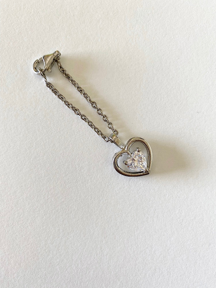 Heart Solitaire Watch Charm