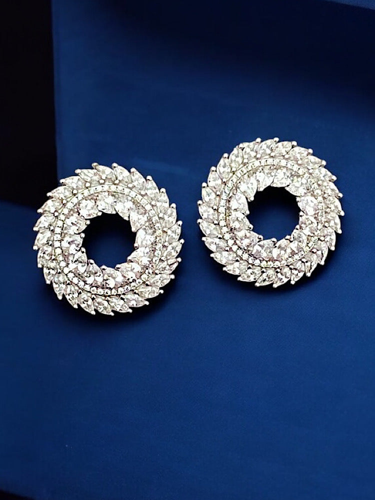 Silver Round  Earrings