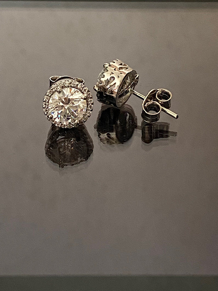 Round Solitaire Silver Studs