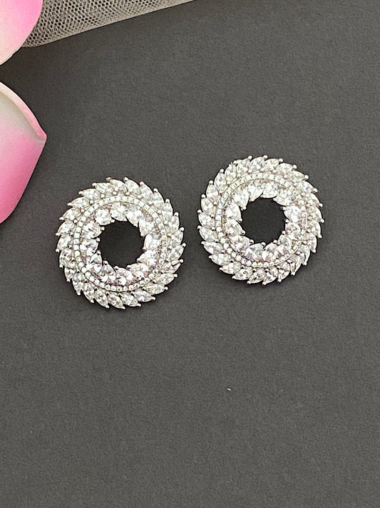 Silver Round  Earrings