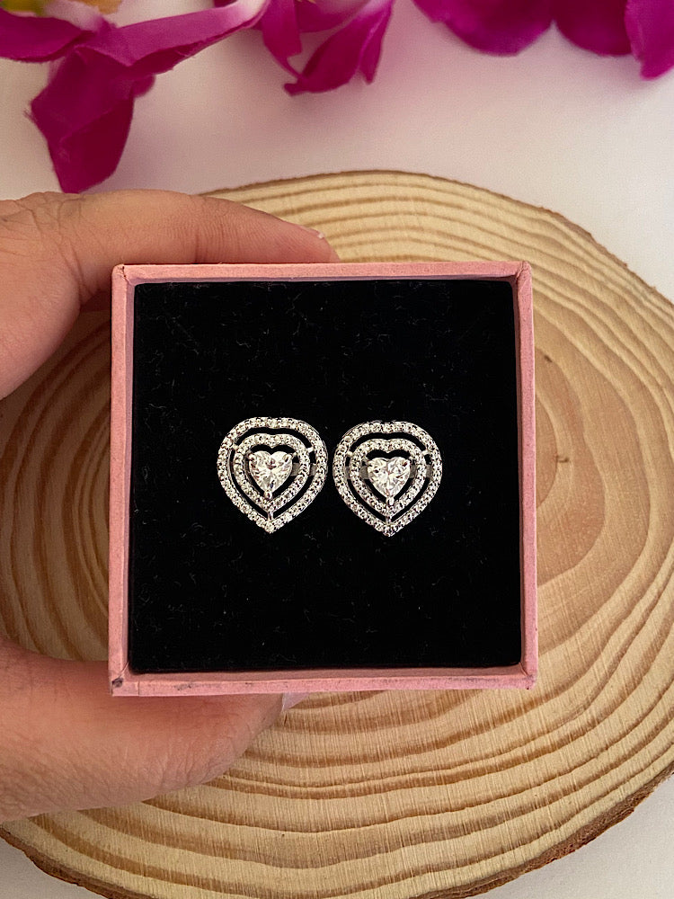 Heart Silver Studs