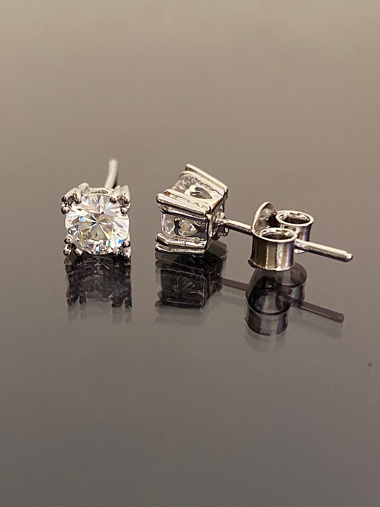 Silver Solitaire Studs