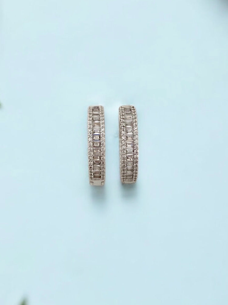 Silver Small  Round Hoops Earrings