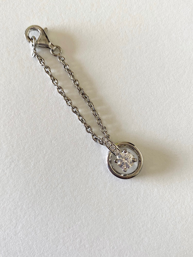 Silver Halo Solitaire Watch Charm