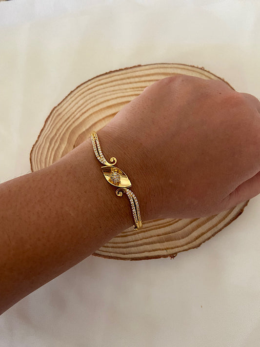 Gold Plated Leaf Bracelet Kada