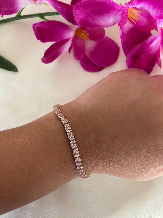 Rosegold Sparkle Tennis Bracelet