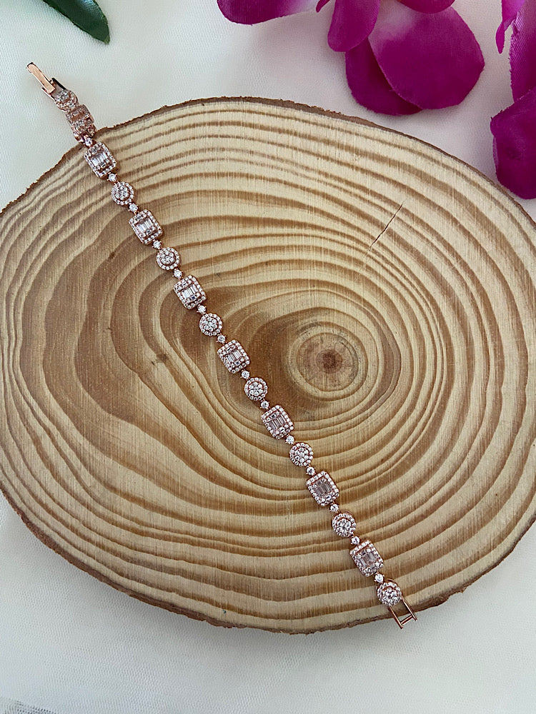 RoseGold Solitaire Tennis Bracelet