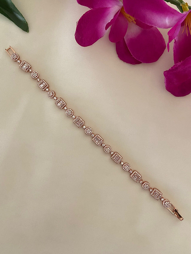 RoseGold Solitaire Tennis Bracelet