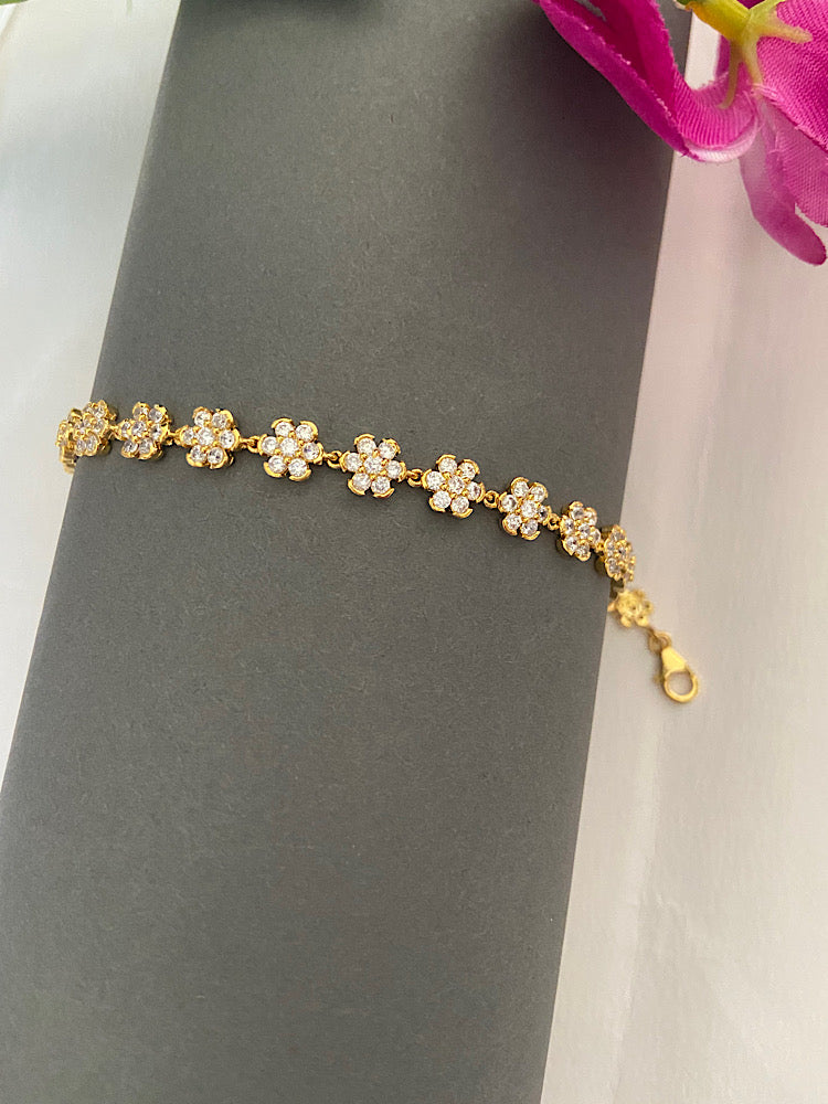 Goldplated Floral Tennis Bracelet