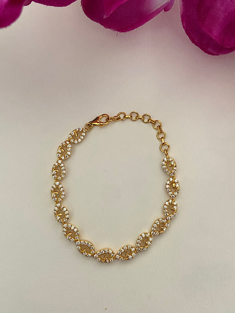 Goldplated Peacock Tennis Bracelet