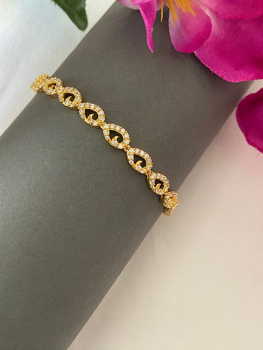 Goldplated Peacock Tennis Bracelet