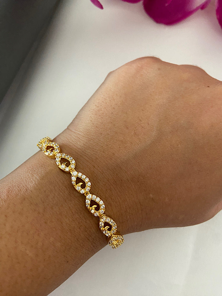 Goldplated Peacock Tennis Bracelet