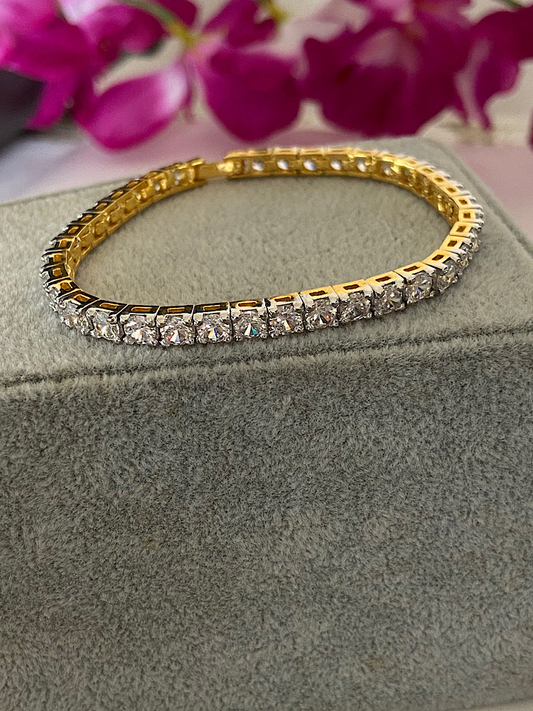 Goldplated Solitaire Tennis Bracelet