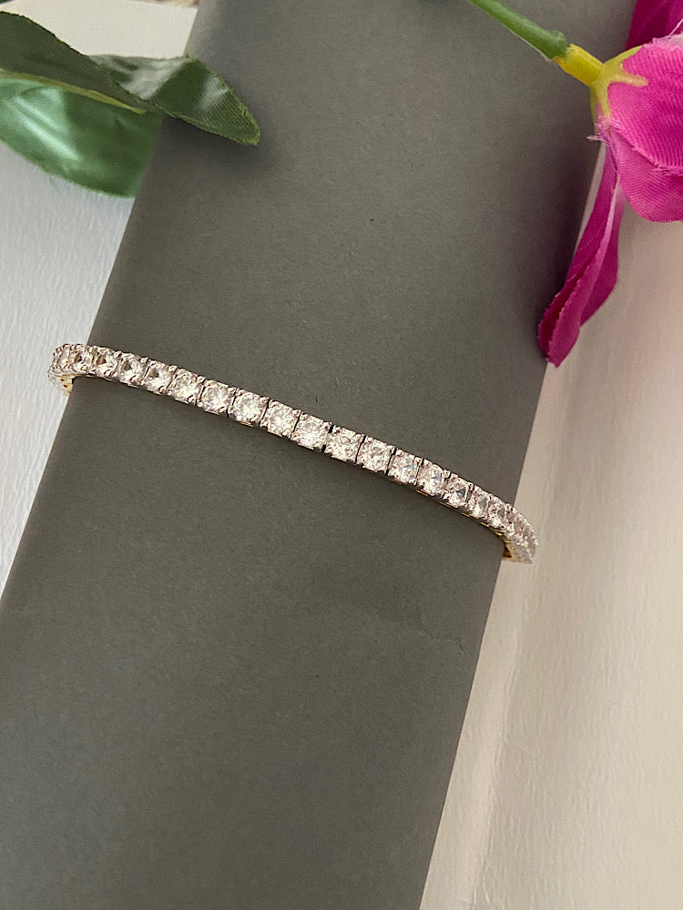 Goldplated Solitaire Tennis Bracelet