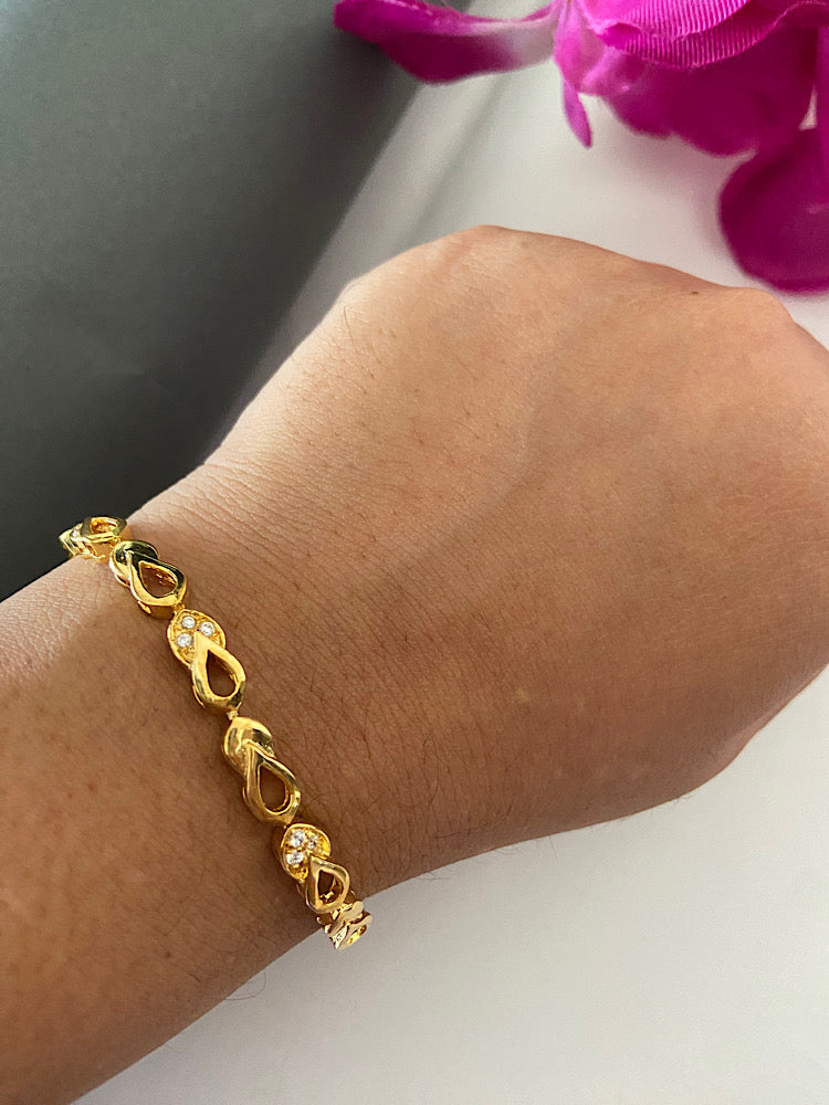 Goldplated Leaf Tennis Bracelet