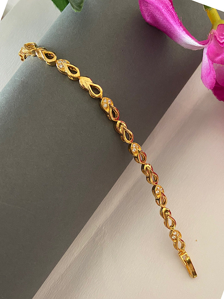 Goldplated Leaf Tennis Bracelet