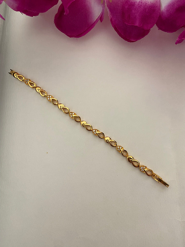 Goldplated Leaf Tennis Bracelet