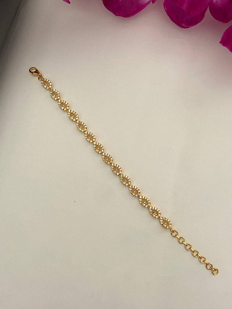 Goldplated Peacock Tennis Bracelet