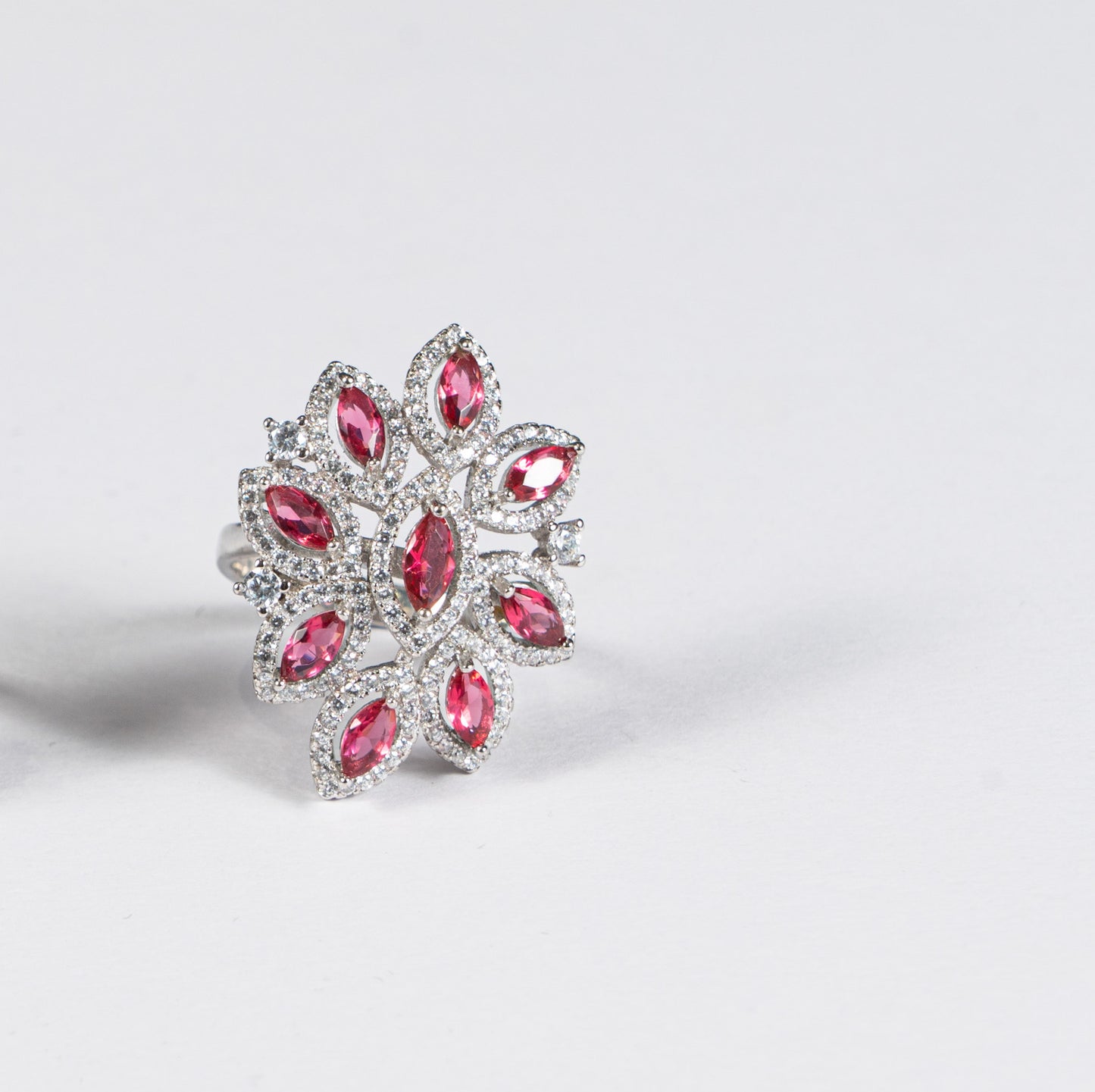 Red Celia Floral Ring