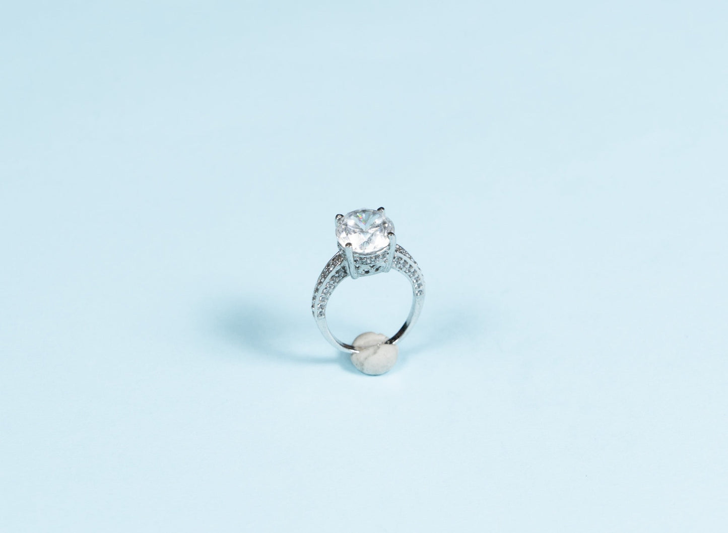 Silver Solitaire Ring