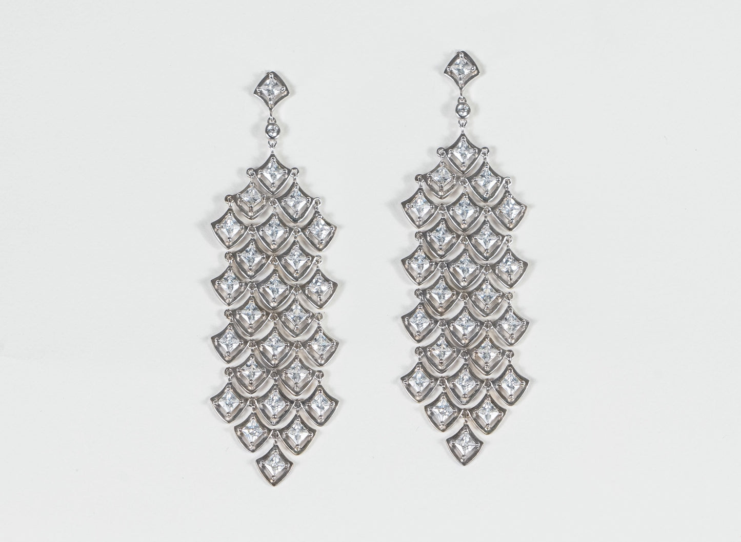 Long Statement Silver Earrings