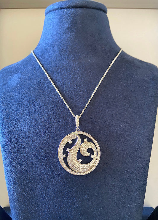 Designer Round Silver Pendant