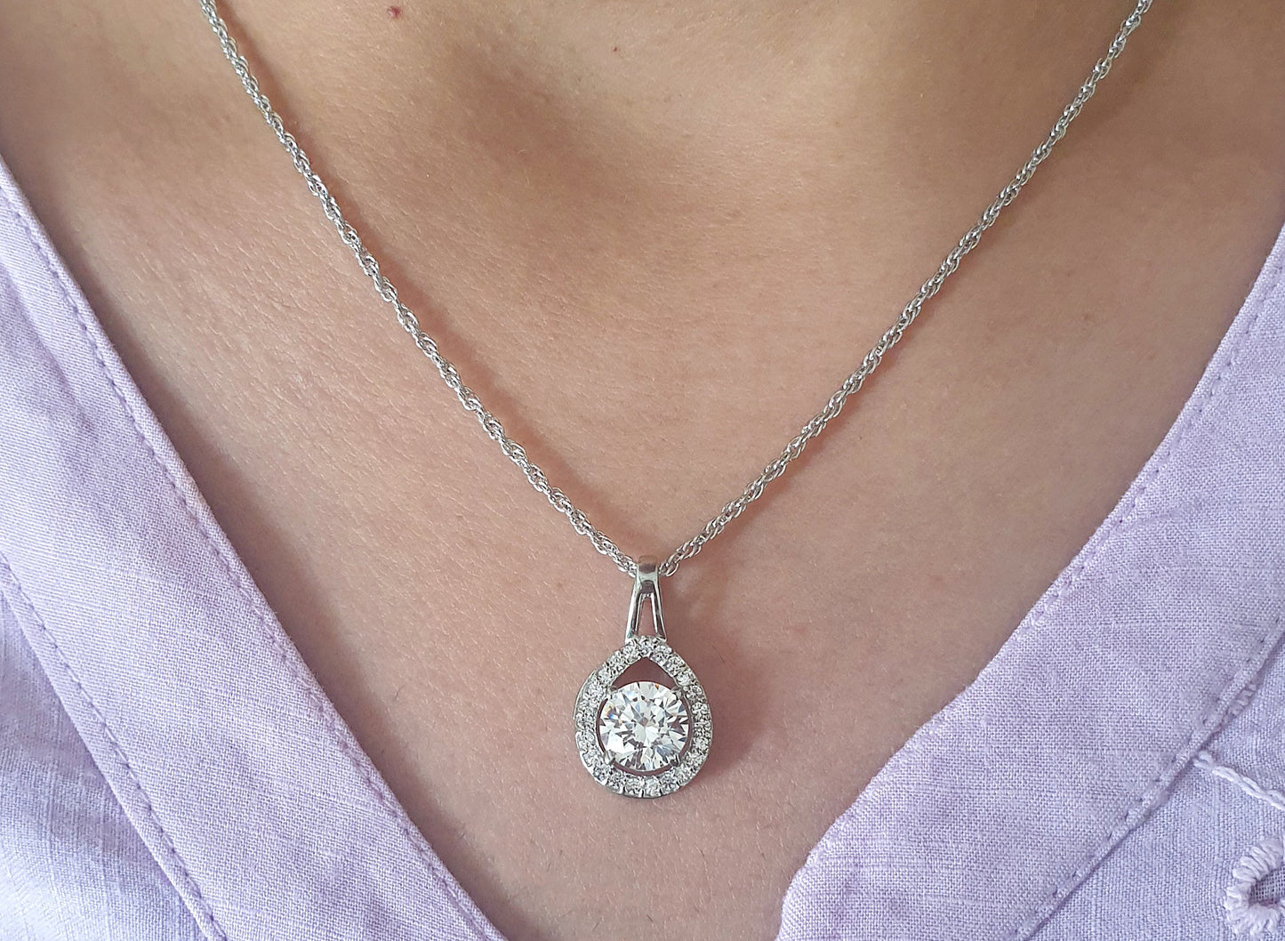 Solitaire Silver Pendant