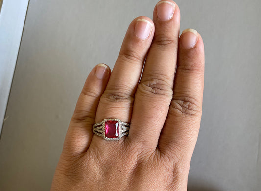 Red Silver Ring