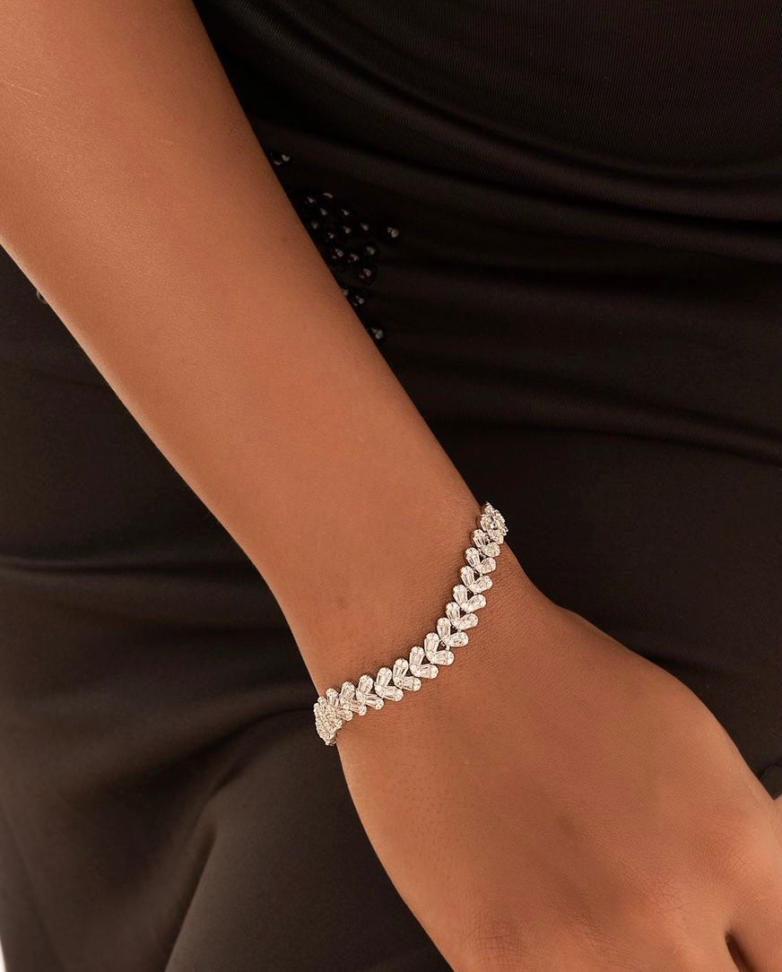 Silver Designer Tennis Bracelet